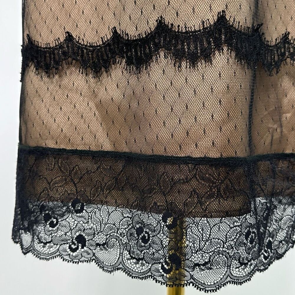 ABS Allen Schwartz Dress Lace Overlay Sz 8 Coquette Fairy Whimsy Goth Date Night - Picture 10 of 11